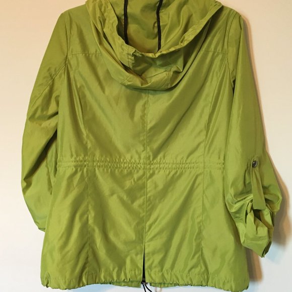 MICHAEL KORS Bright Green Hooded Anorak Rain Jacket Sz S EUC!!! - Picture 6 of 7